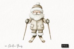 Watercolor Nordic Santa Clause | Beige Christmas PNG Product Image 1
