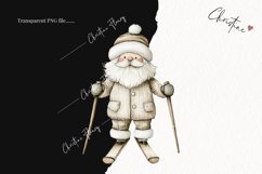 Watercolor Nordic Santa Clause | Beige Christmas PNG Product Image 2