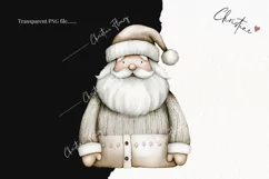 Watercolor Nordic Santa Clause | Beige Christmas PNG Product Image 2