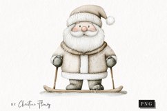 Watercolor Nordic Santa Clause | Beige Christmas PNG Product Image 1