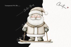 Watercolor Nordic Santa Clause | Beige Christmas PNG Product Image 2