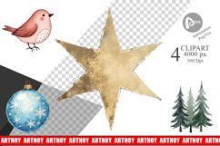 Nordic Winter Christmas Clipart Product Image 1