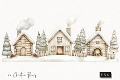 Nordic Winter Cottage | Beige Christmas PNG Product Image 1
