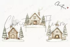 Nordic Winter Cottage | Beige Christmas PNG Product Image 3