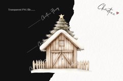Nordic Winter Cottage | Beige Christmas PNG Product Image 2