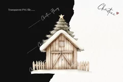 Nordic Winter Cottage | Beige Christmas PNG Product Image 2