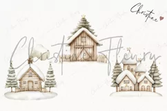 Nordic Winter Cottage | Beige Christmas PNG Product Image 3