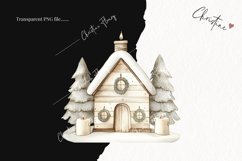 Nordic Winter Cottage | Beige Christmas PNG Product Image 2