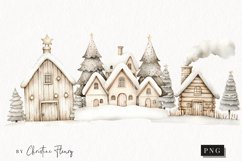 Nordic Winter Cottage | Beige Christmas PNG Product Image 1