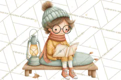 Hygge Nordic Winter Deer Rabbit Clip Art PNG Graphics Product Image 3
