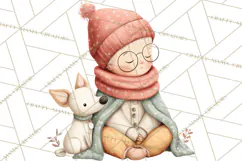 Hygge Nordic Winter Deer Rabbit Clip Art PNG Graphics Product Image 2