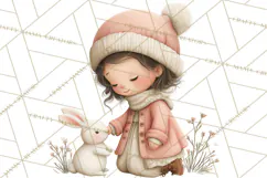Hygge Nordic Winter Deer Rabbit Clip Art PNG Graphics Product Image 2