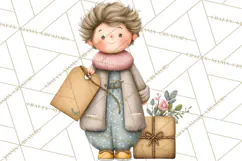 Hygge Nordic Winter Deer Rabbit Clip Art PNG Graphics Product Image 5