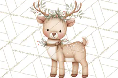 Hygge Nordic Winter Deer Rabbit Clip Art PNG Graphics Product Image 5