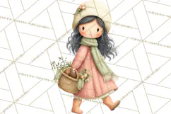 Hygge Nordic Winter Deer Rabbit Clip Art PNG Graphics Product Image 3