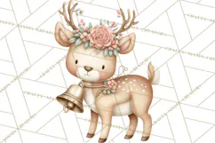 Hygge Nordic Winter Deer Rabbit Clip Art PNG Graphics Product Image 2