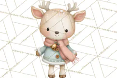 Hygge Nordic Winter Deer Rabbit Clip Art PNG Graphics Product Image 5