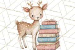 Hygge Nordic Winter Deer Rabbit Clip Art PNG Graphics Product Image 2