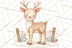 Hygge Nordic Winter Deer Rabbit Clip Art PNG Graphics Product Image 3