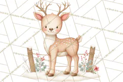 Hygge Nordic Winter Deer Rabbit Clip Art PNG Graphics Product Image 3