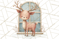 Hygge Nordic Winter Deer Rabbit Clip Art PNG Graphics Product Image 2