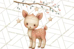 Hygge Nordic Winter Deer Rabbit Clip Art PNG Graphics Product Image 3