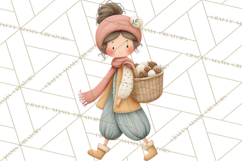 Hygge Nordic Winter Deer Rabbit Clip Art PNG Graphics Product Image 4