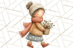 Hygge Nordic Winter Deer Rabbit Clip Art PNG Graphics Product Image 5