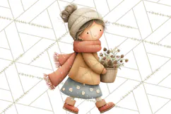 Hygge Nordic Winter Deer Rabbit Clip Art PNG Graphics Product Image 5