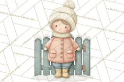 Hygge Nordic Winter Deer Rabbit Clip Art PNG Graphics Product Image 3