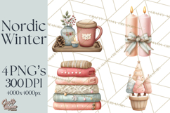 Hygge Nordic Winter Deer Rabbit Clip Art PNG Graphics Product Image 1