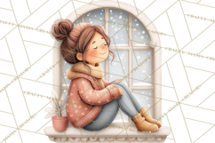 Hygge Nordic Winter Deer Rabbit Clip Art PNG Graphics Product Image 5