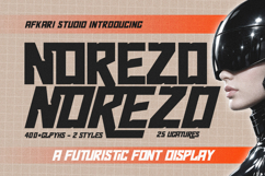 Norezo - A Futuristic Display Font Product Image 1