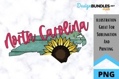 Sublimation Sunflower State - North Carolina - Sunflower Product Image 1