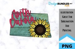 Sublimation Sunflower State - North Dakota - Sunflower Product Image 1