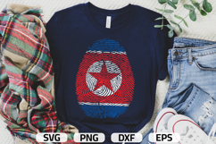 North Korea SVG, North Korea Flag Fingerprint, SVG PNG DXF Product Image 1