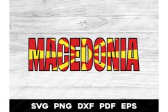 North Macedonia Country Name Flag Design SVG PNG DXF EPS PDF Product Image 1