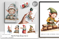 Digital Paper North Pole Elves Product Image 1