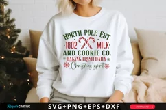 North Pole Est 1802 Milk And SVG ,Christmas SVG Design Product Image 1