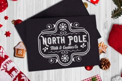 North Pole Milk and Cookies SVG color white on black