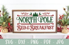 North Pole Bed and Breakfast Christmas Sign SVG Product Image 1