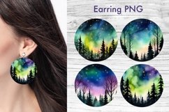 Round northern lights earring sublimation design, night sky sublimation, northern lights earring bundle, earring template png.