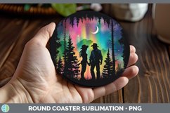 GorgeousNorthern Lights Round Coaster design.
