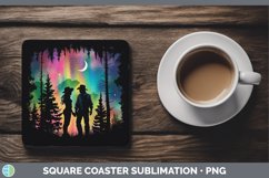 GorgeousNorthern Lights Square Coaster design.