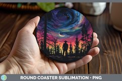 GorgeousNorthern Lights Round Coaster design.