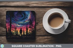 GorgeousNorthern Lights Square Coaster design.