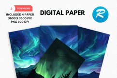 Northern Lights Digital Paper, Lights Background Product Image 1