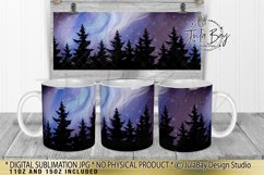 Northern Lights Full Mug Wrap Mug Wrap Sublimation Bundle with Colorful night sky in Purple Night Sky full mug sublimation design