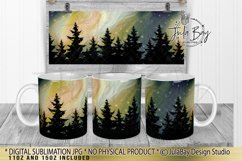 Northern Lights Full Mug Wrap Mug Wrap Sublimation Bundle with Colorful night sky in Yellow Night Sky full mug sublimation design