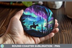 GorgeousNorthern Lights Round Coaster design.
